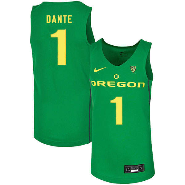 Men #1 N'Faly Dante Oregon Ducks College Basketball Jerseys Sale-Green